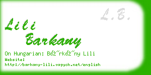 lili barkany business card